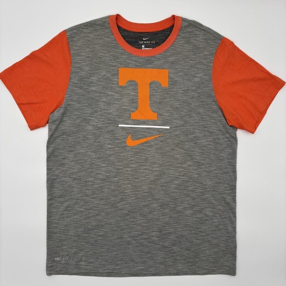 Nike Tennessee Volunteers Shirt Mens L Gray Orange Dri-FIT NCAA Training Tee